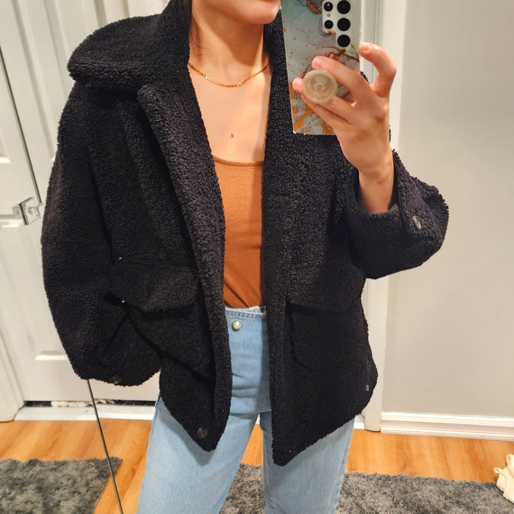 Zara Basic Black Bomber Jacket - image 2